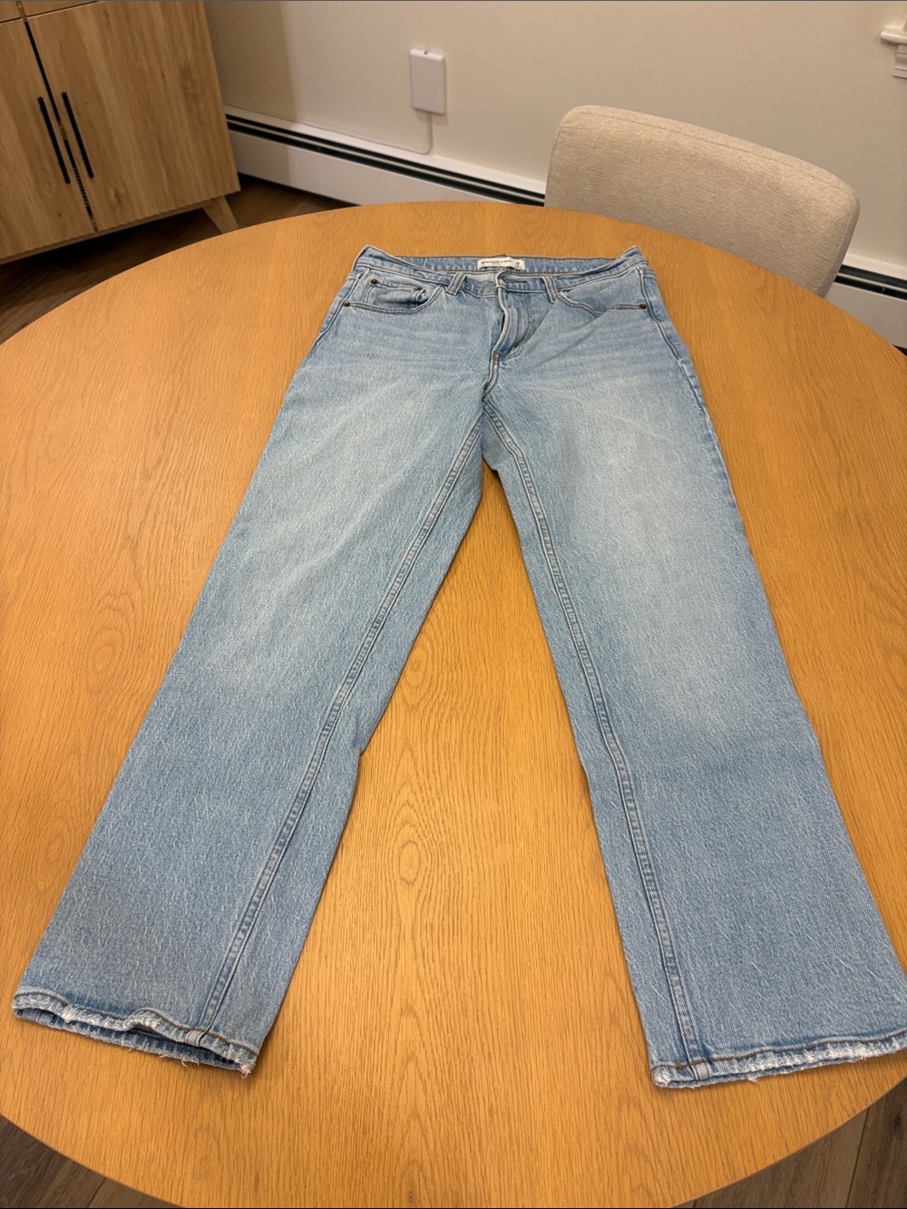 Abercrombie & Fitch Light Blue Straight-Leg Jeans